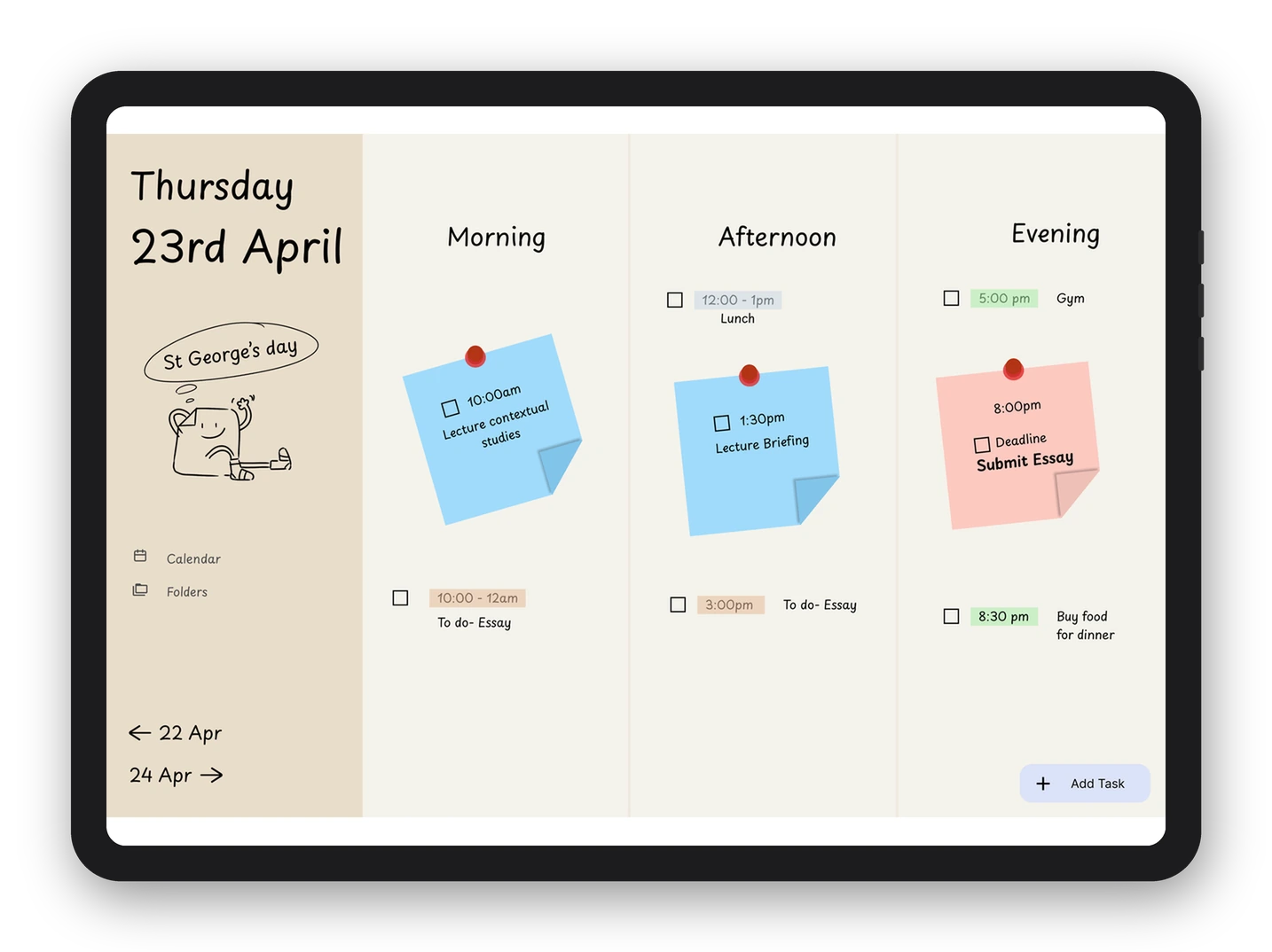 Daily calendar