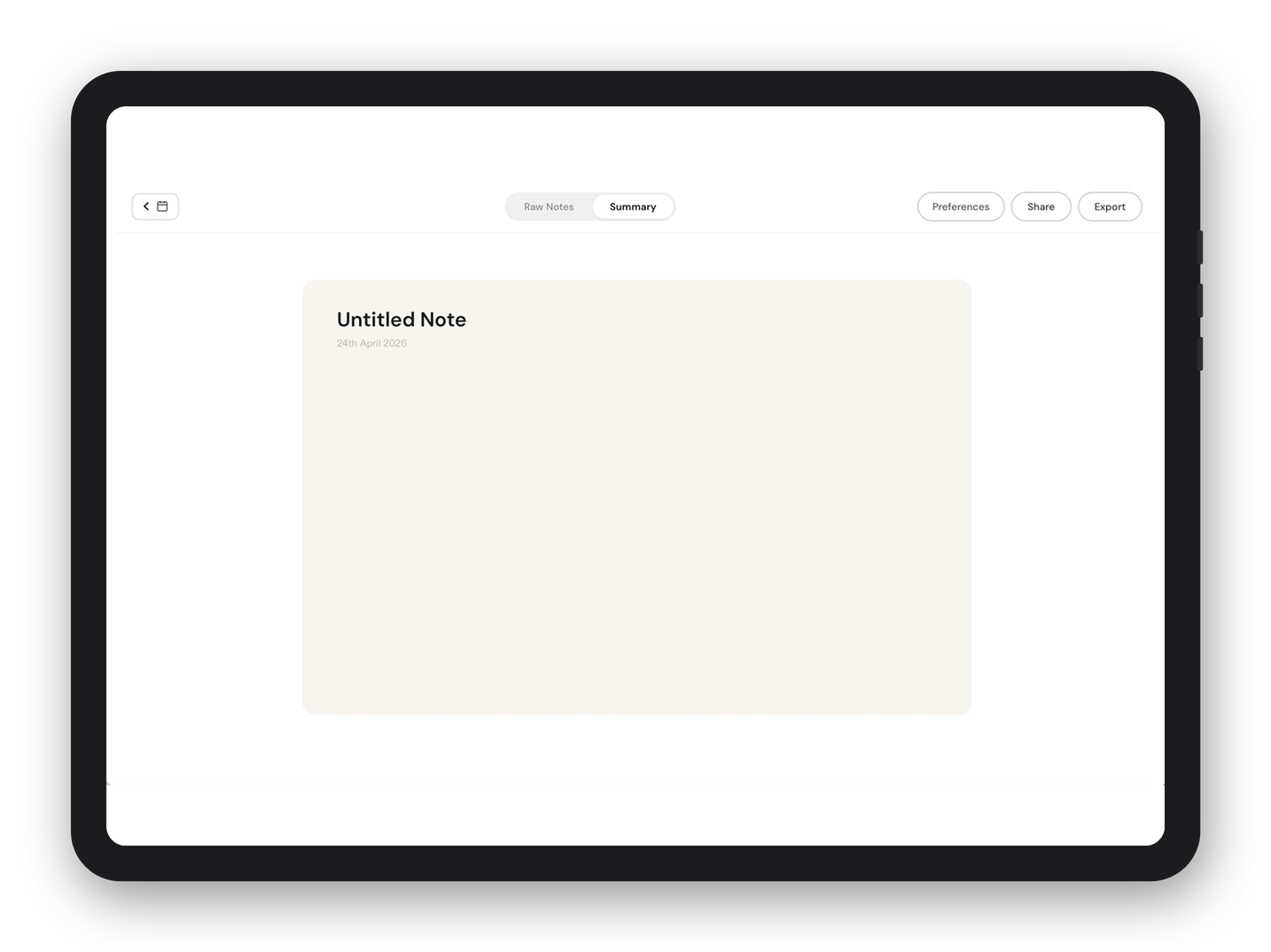 Summary view