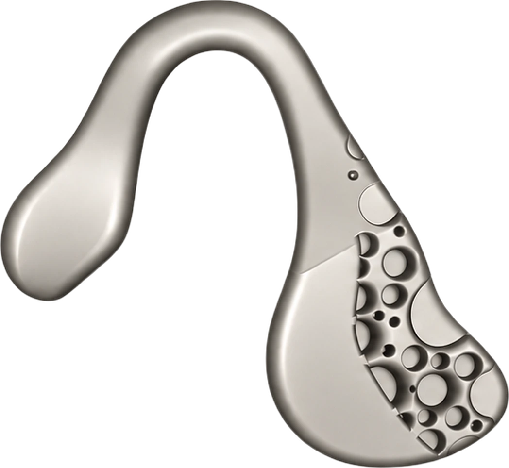 The Excito earpiece in titanium grey