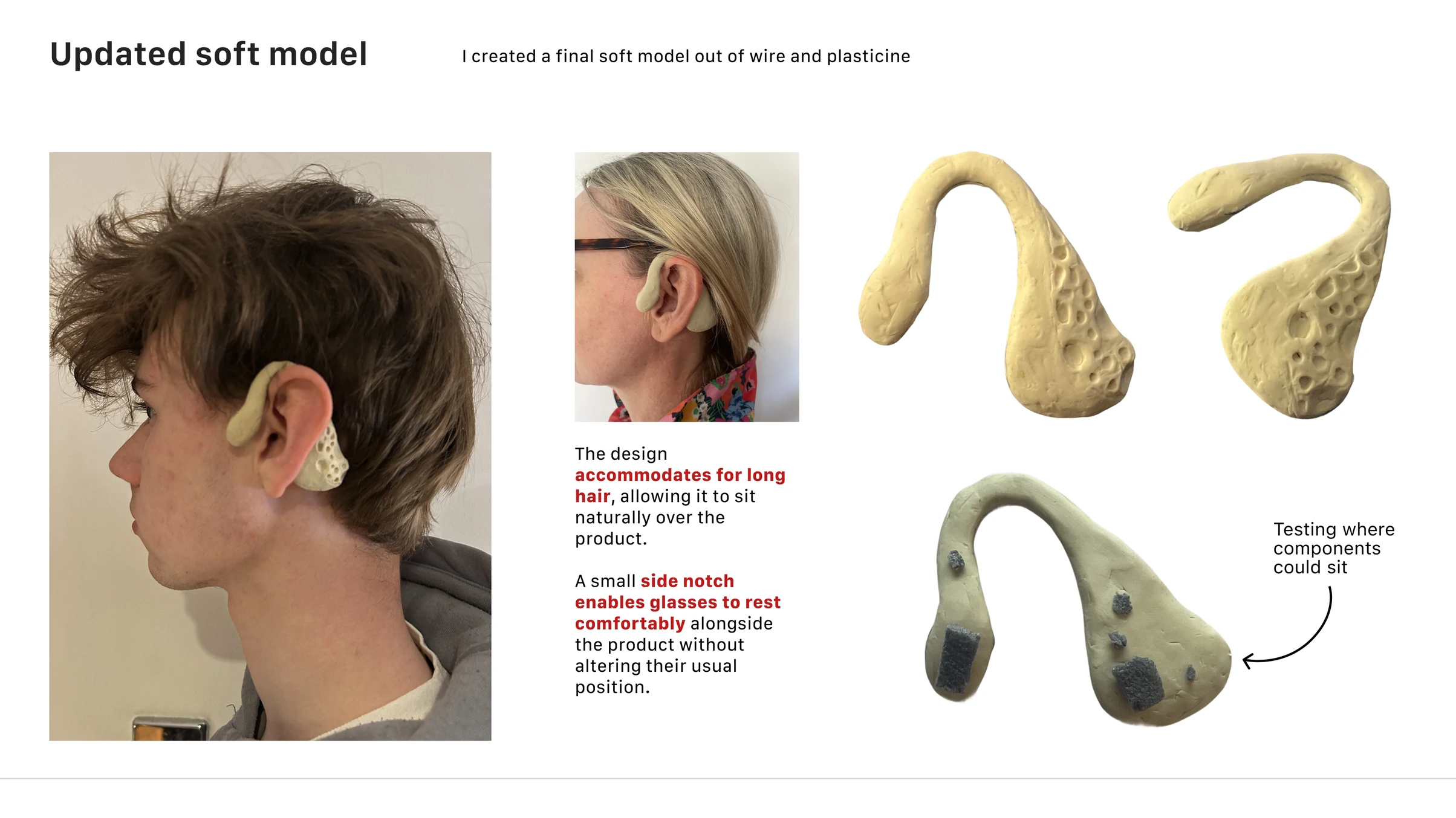 Updated soft model in wire and plasticine, with component placement tested